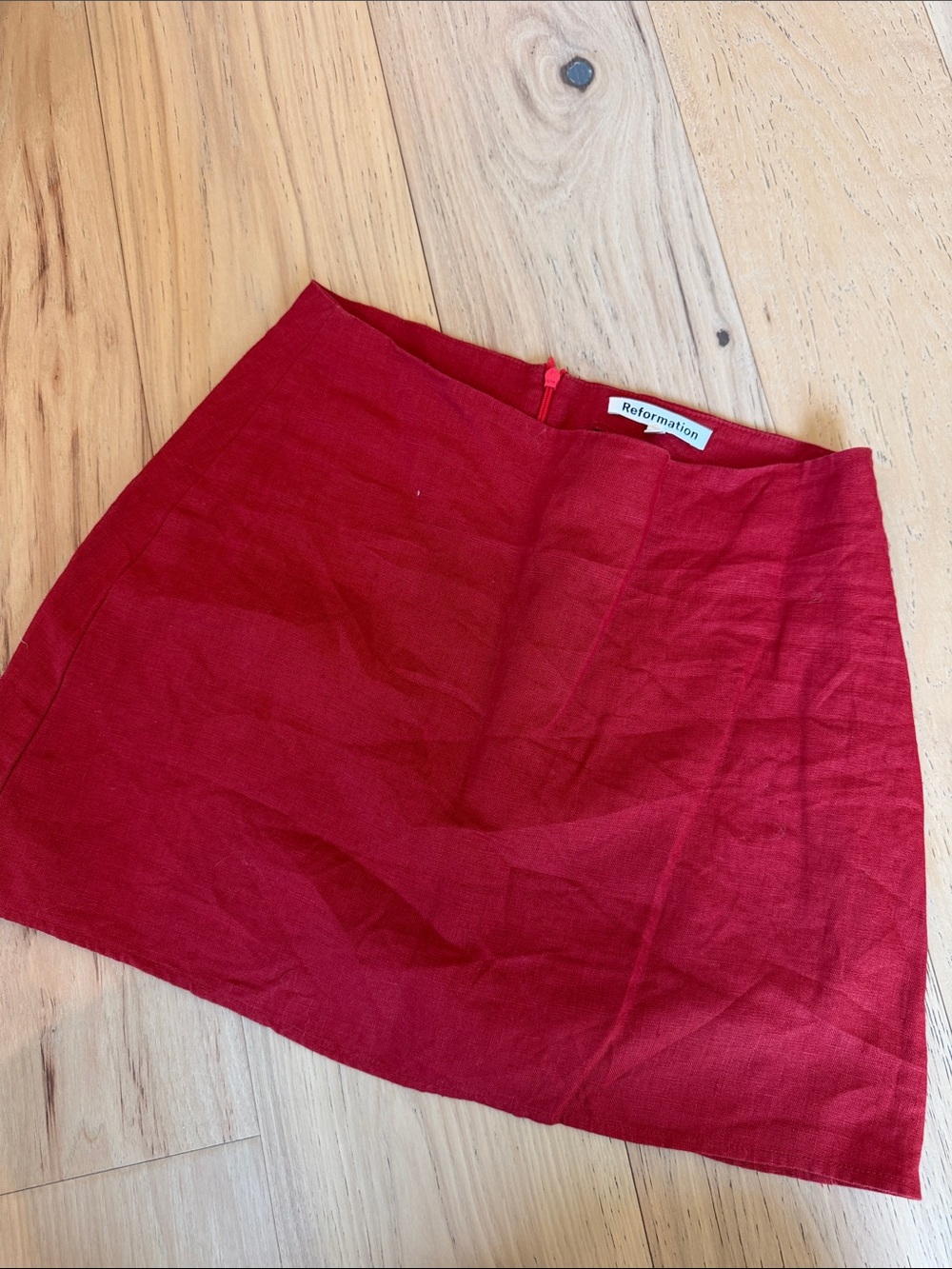Reformation Crimson Red Mini Skirt